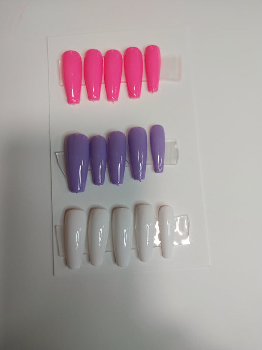 Made to order nails set. pink slithe luxe nail